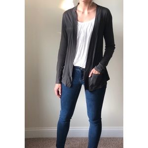 Charcoal open front cardigan